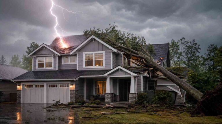 Illustration explaining home insurance coverage for homeowners in the United States