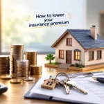 Person reviewing insurance policy to lower insurance premium and save money.