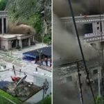 Massive flash flood and debris surge through the Rasuwagadhi border area near the Nepal-China border