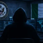 Illustration of a cyber infrastructure network following the US designation of Italy-based A/I Collective as a global terrorist group