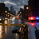 Urban street scene representing the decline in violent crime across the US in 2025