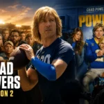 Glen Powell as Chad Powers in Season 2 of the Hulu comedy series