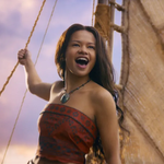 Catherine Lagaʻaia and Dwayne Johnson in Disney's live-action Moana