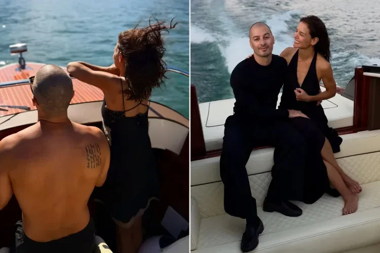 Katie Holmes and Jason Bard Yarmosky during their Lake Como vacation